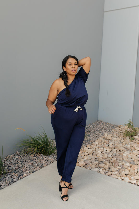 Arm And A Leg Jumpsuit In Navy