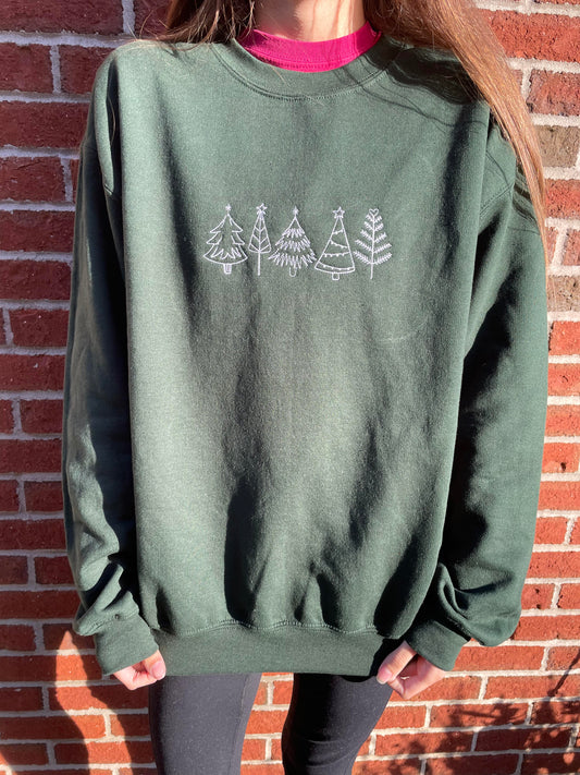 PREORDER: Embroidered Christmas Tree Sweatshirt
