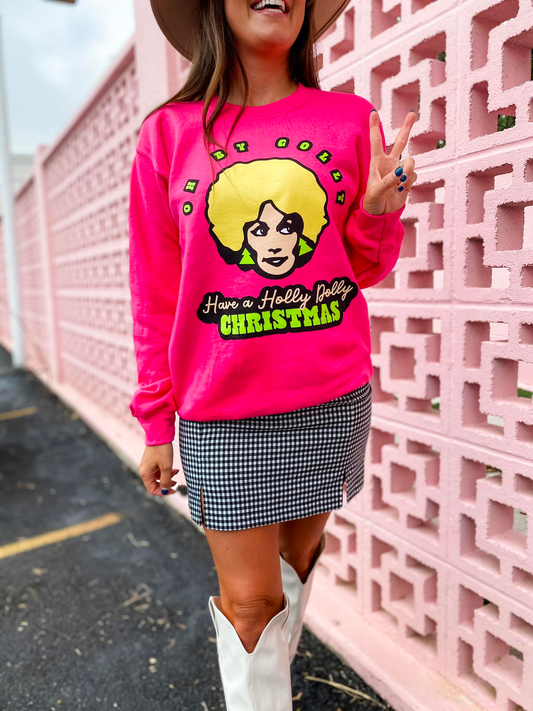 PREORDER: Holly Dolly Sweatshirt in Hot Pink