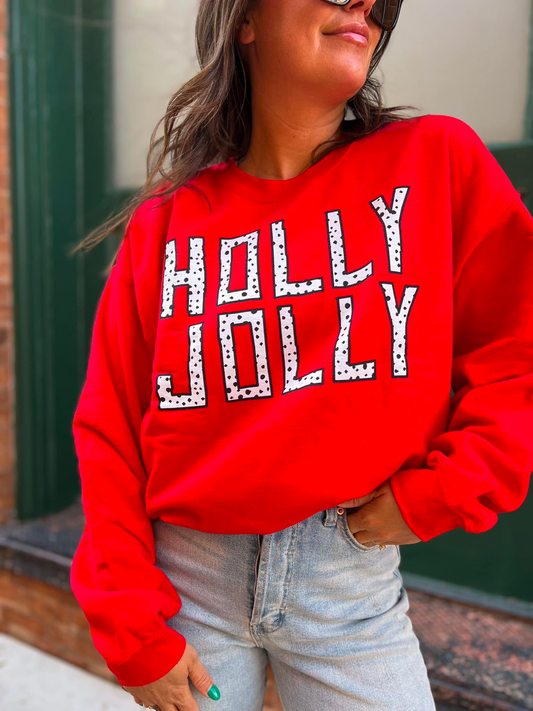 PREORDER: Holly Jolly Sweatshirt in Red