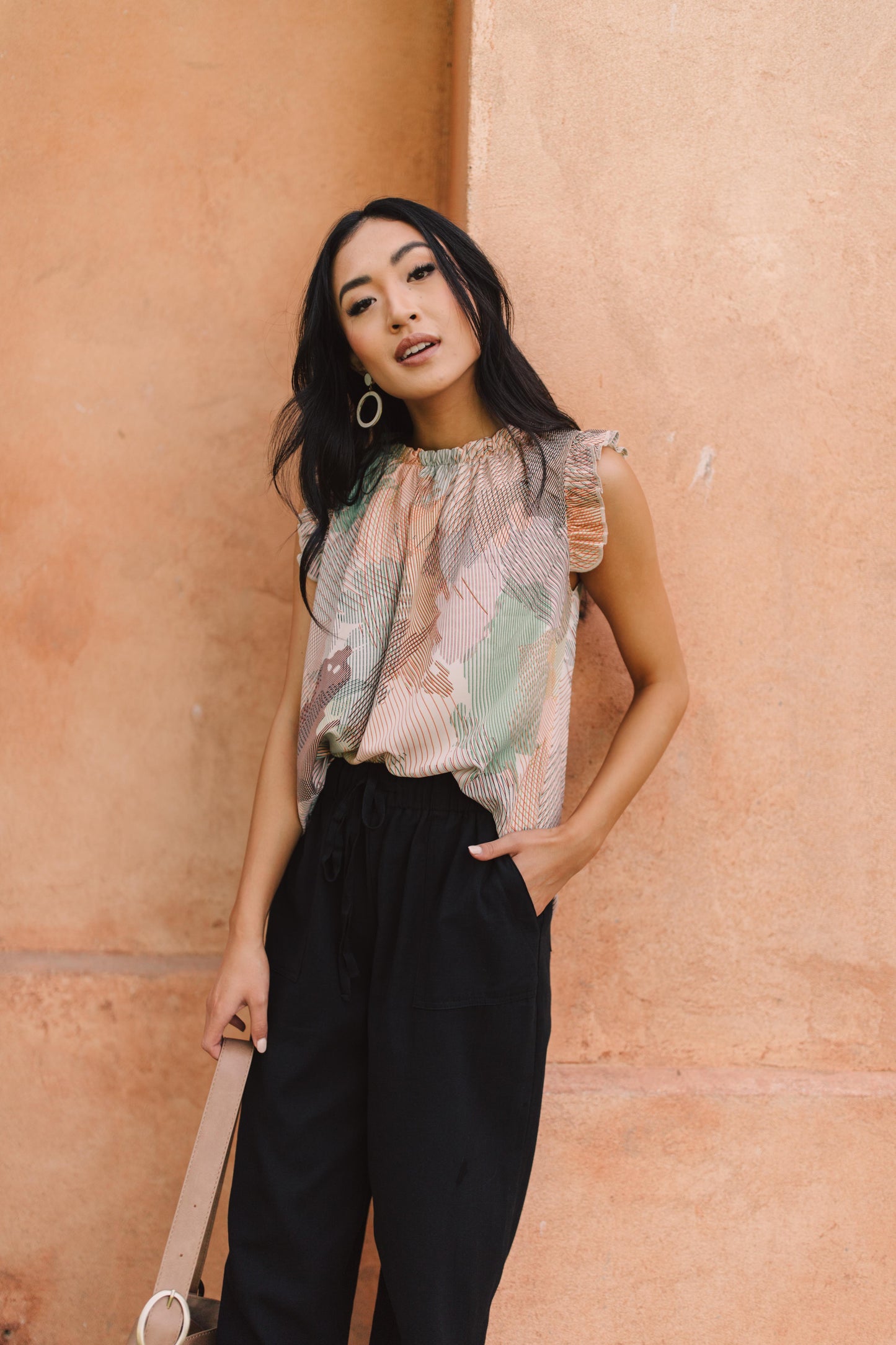 Abstract Floral Lineup Pastel Blouse