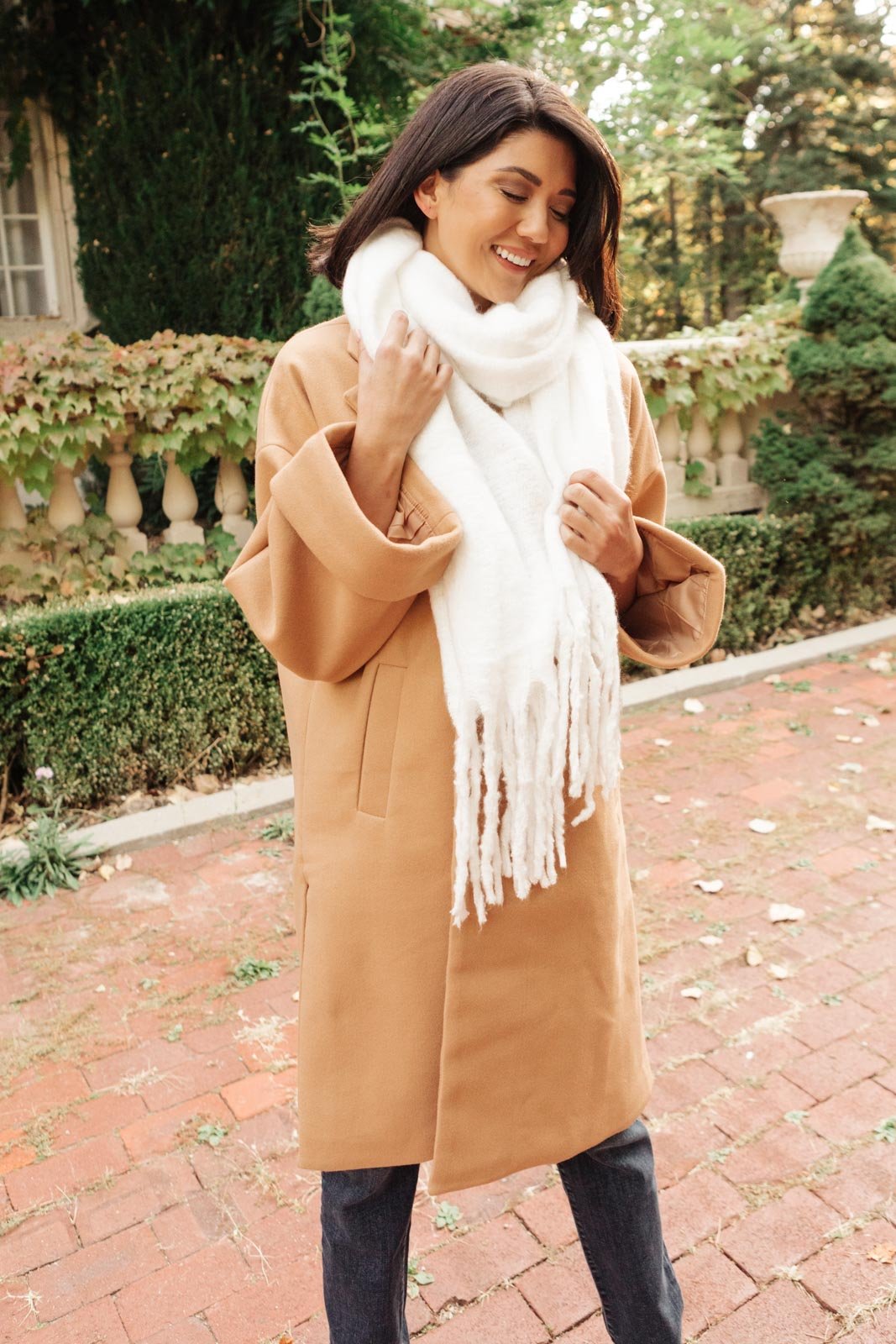 Deconstructed Oversized Trench Coat in Light Tan