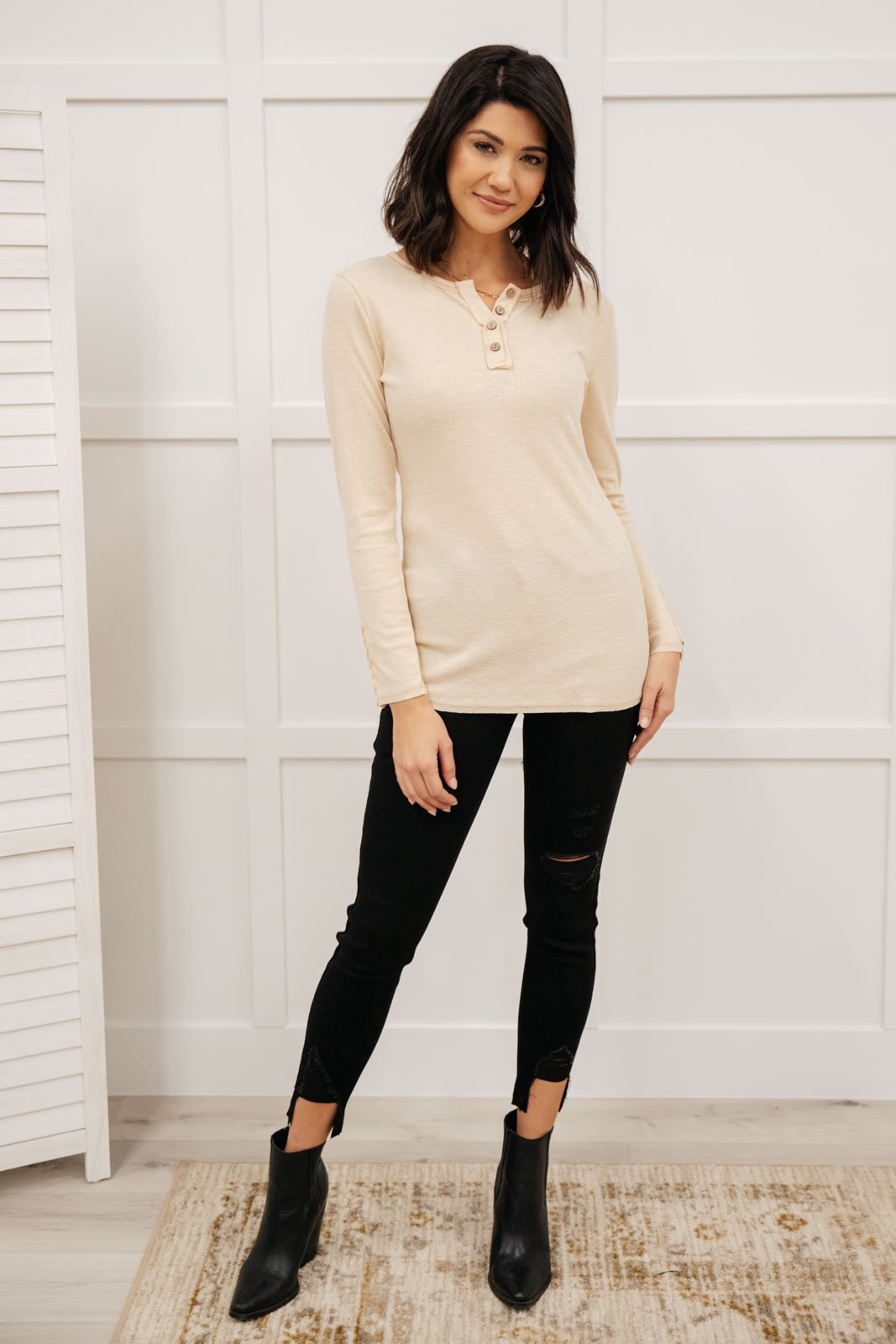 By The Fireplace Thermal Top in Oatmeal