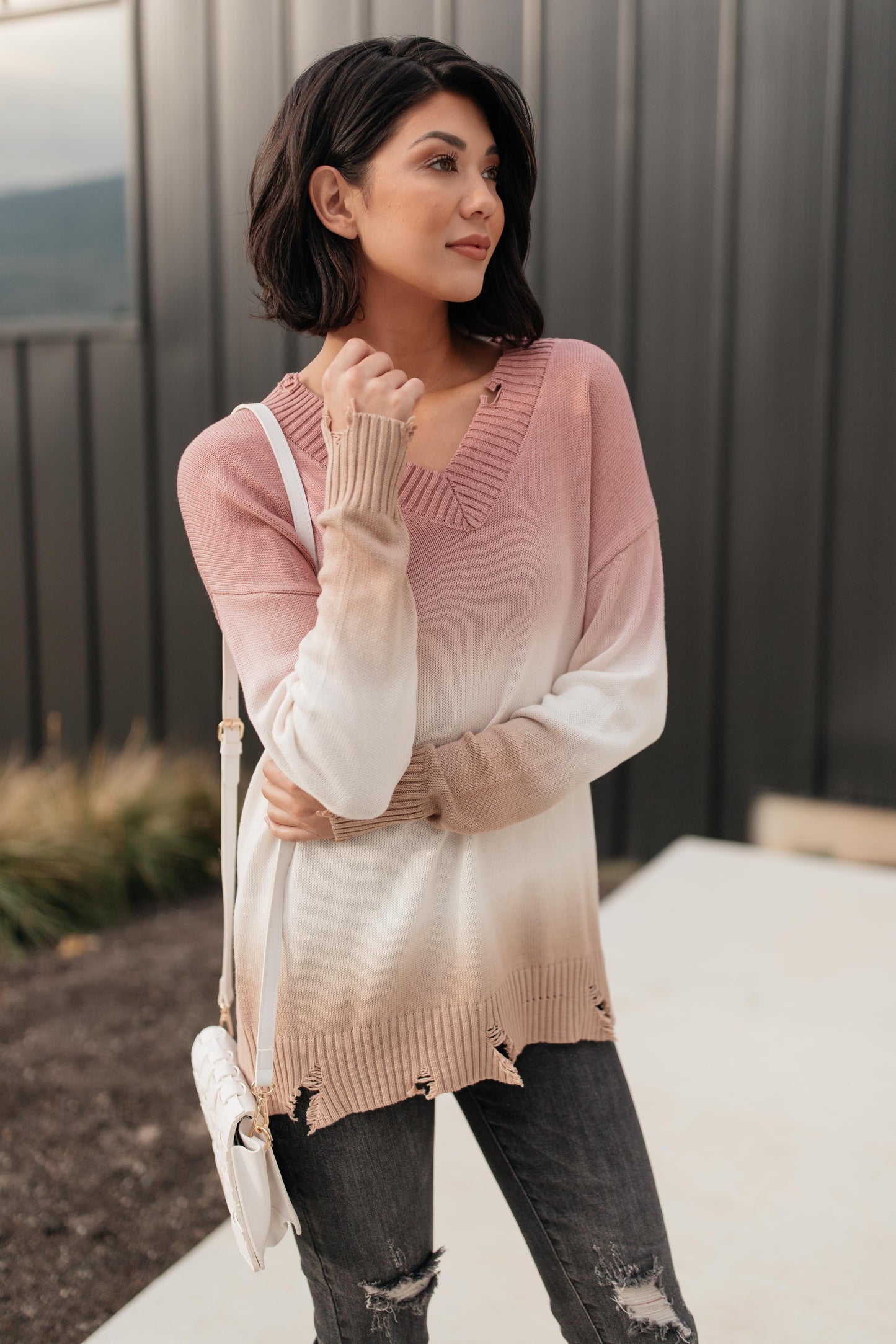 Color Melt Sweater in Mauve
