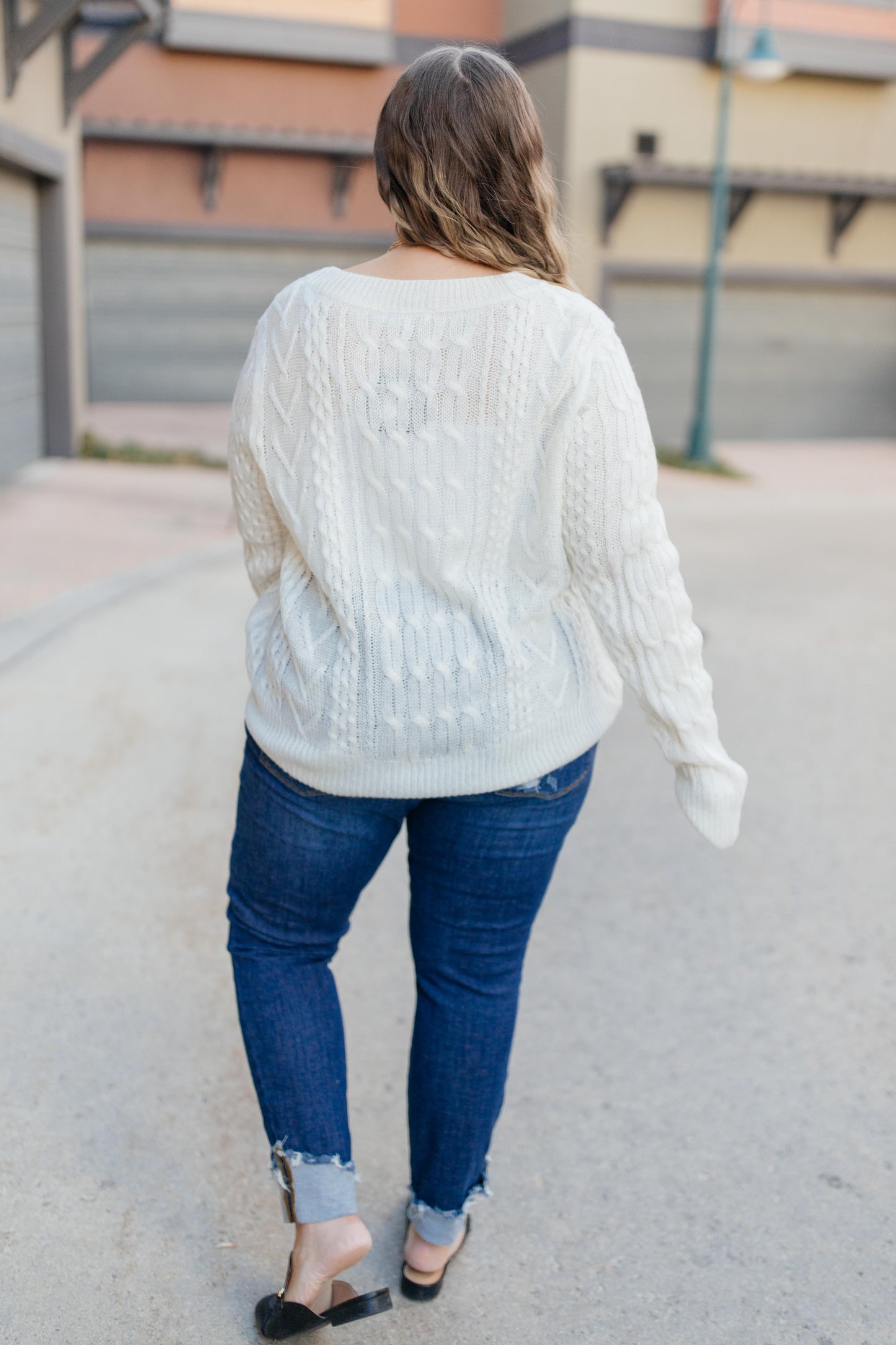 Cozy Cropped Sweater in White