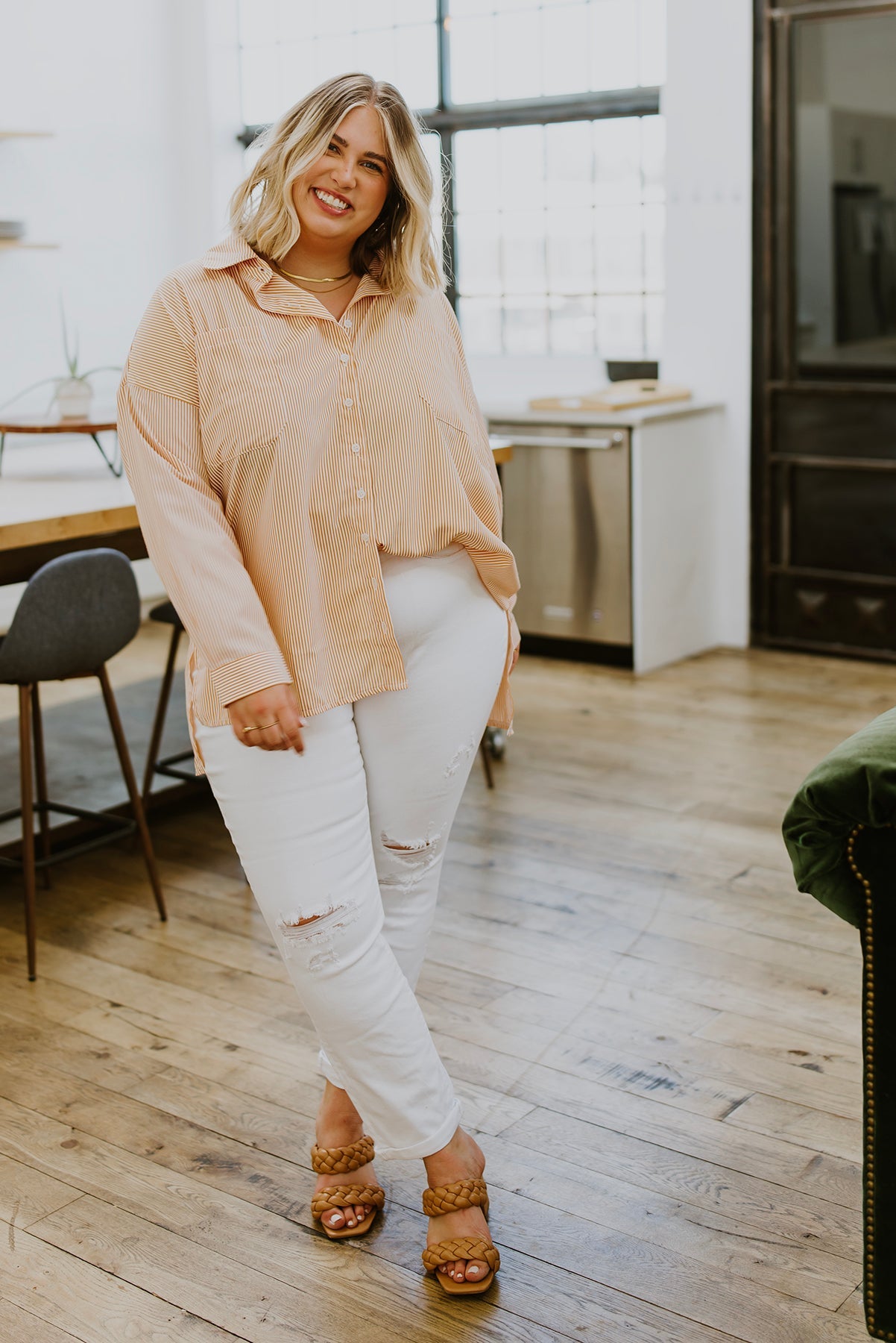 Easy On The Eyes Striped Button Up