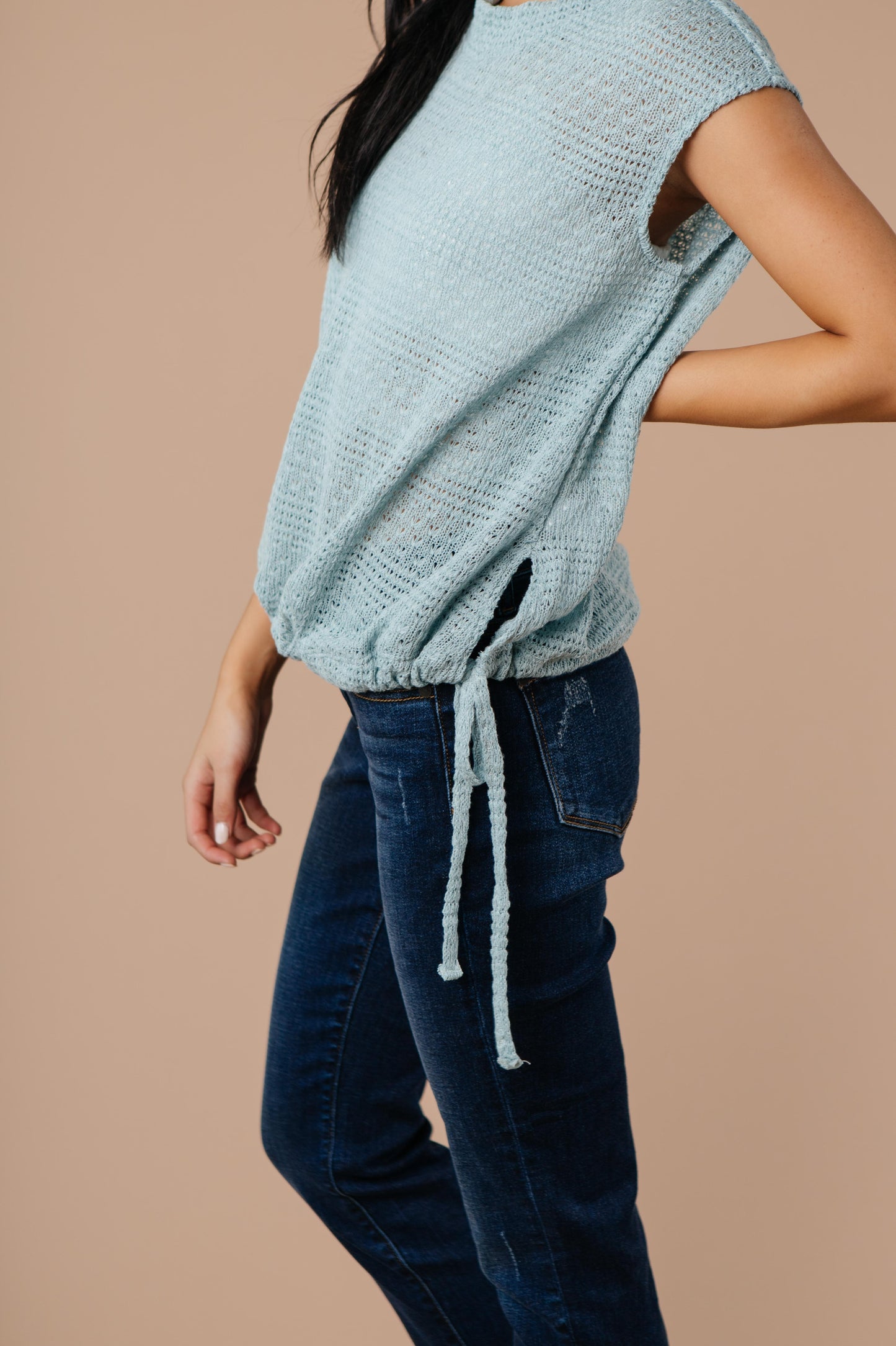 Girls Don't Sweat Sweater In Antique Blue
