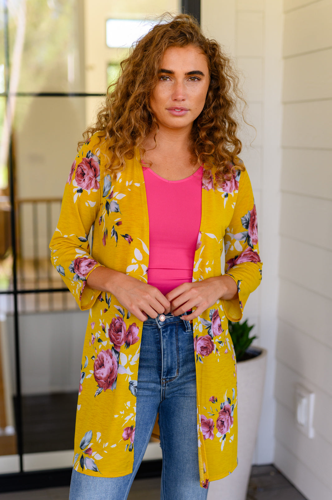 Everyday Scoop Neck Short Sleeve Top in Fuchsia