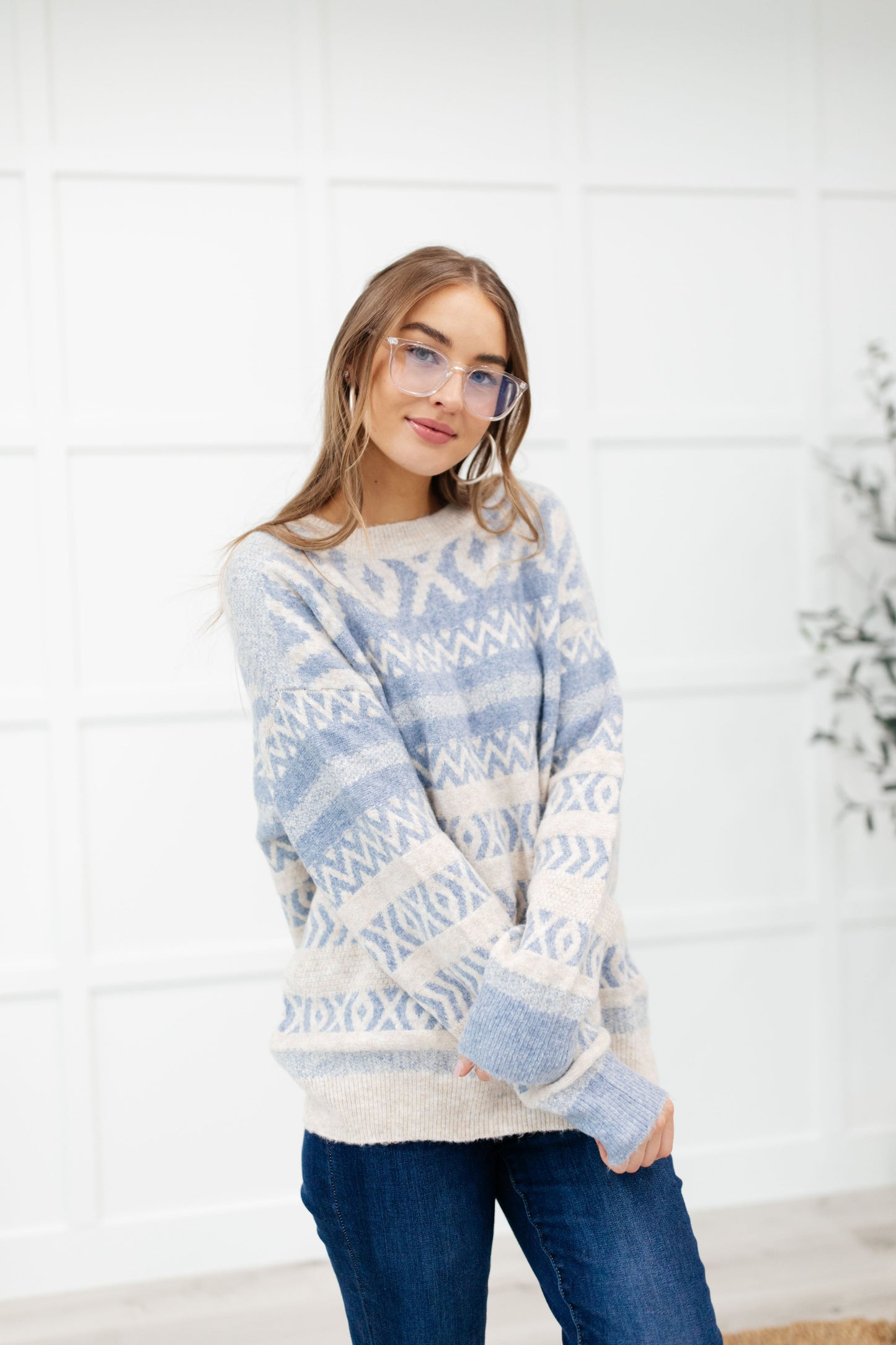 Hugs and Kisses Sweater in Dusty Blue