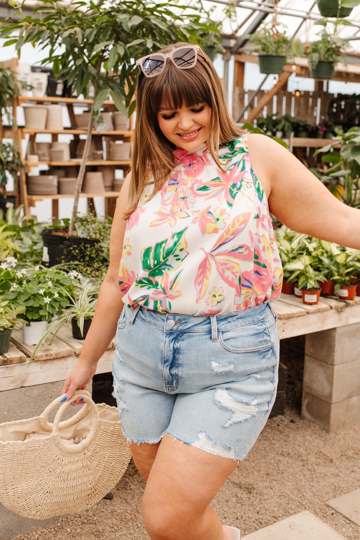 Tropical Rain Sleeveless Top