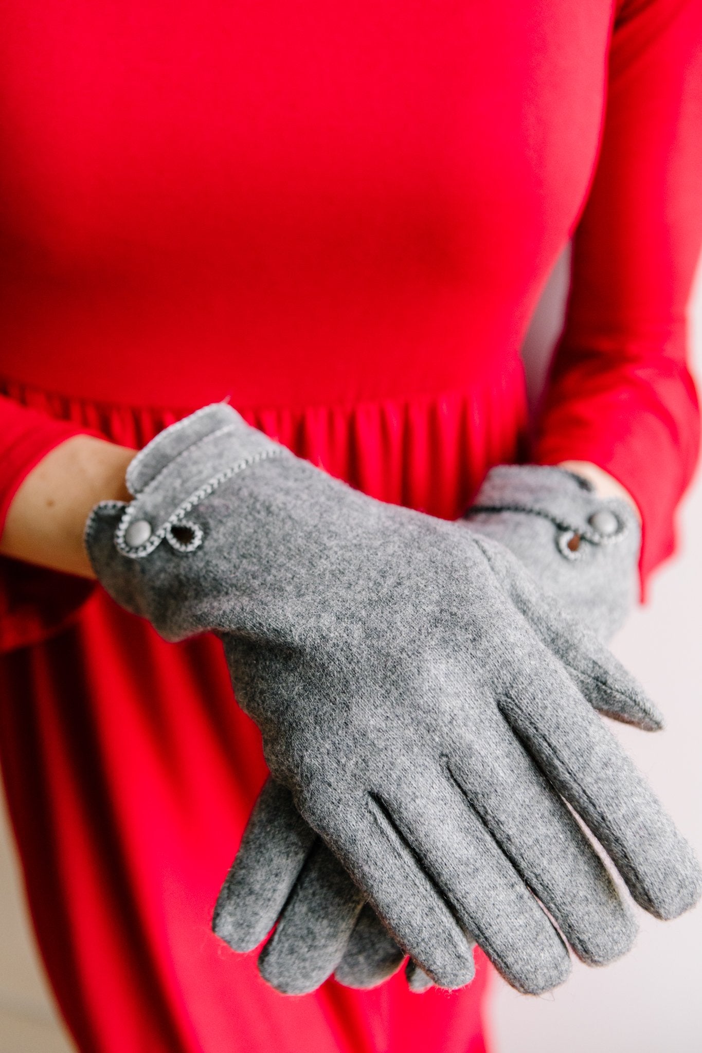 Keepin' Warm Gray Wool Gloves