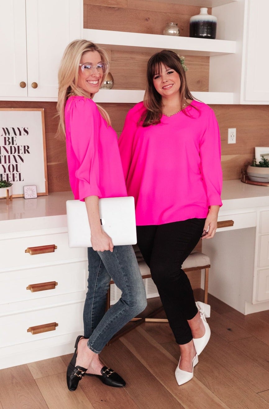Lucky Chic Top in Hot Pink