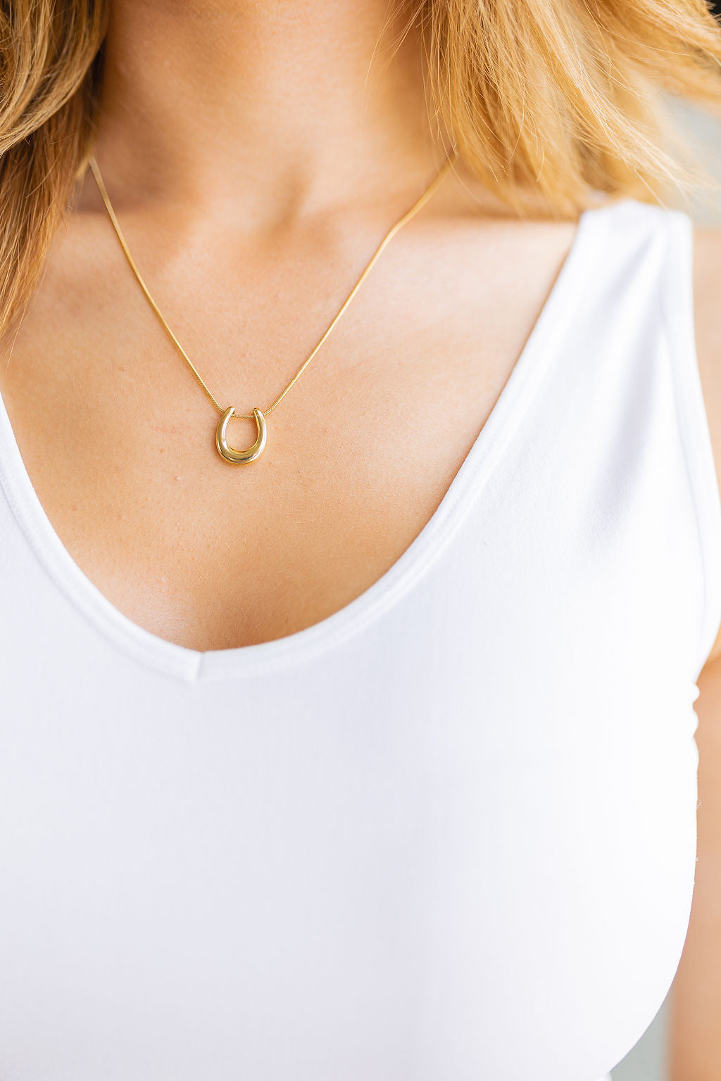 Lucky Horseshoe Pendant Necklace