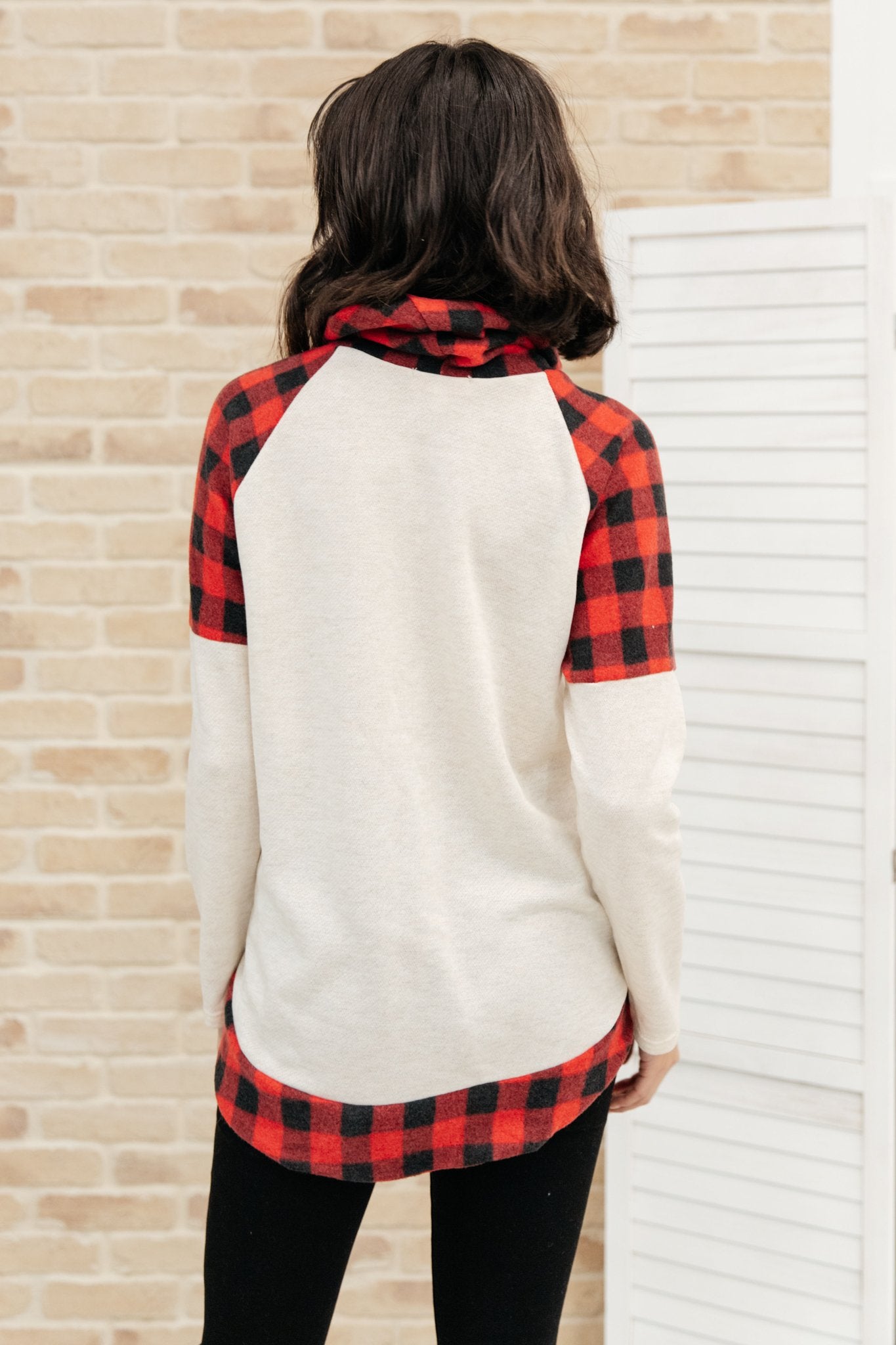 Plaid Details Top in Red