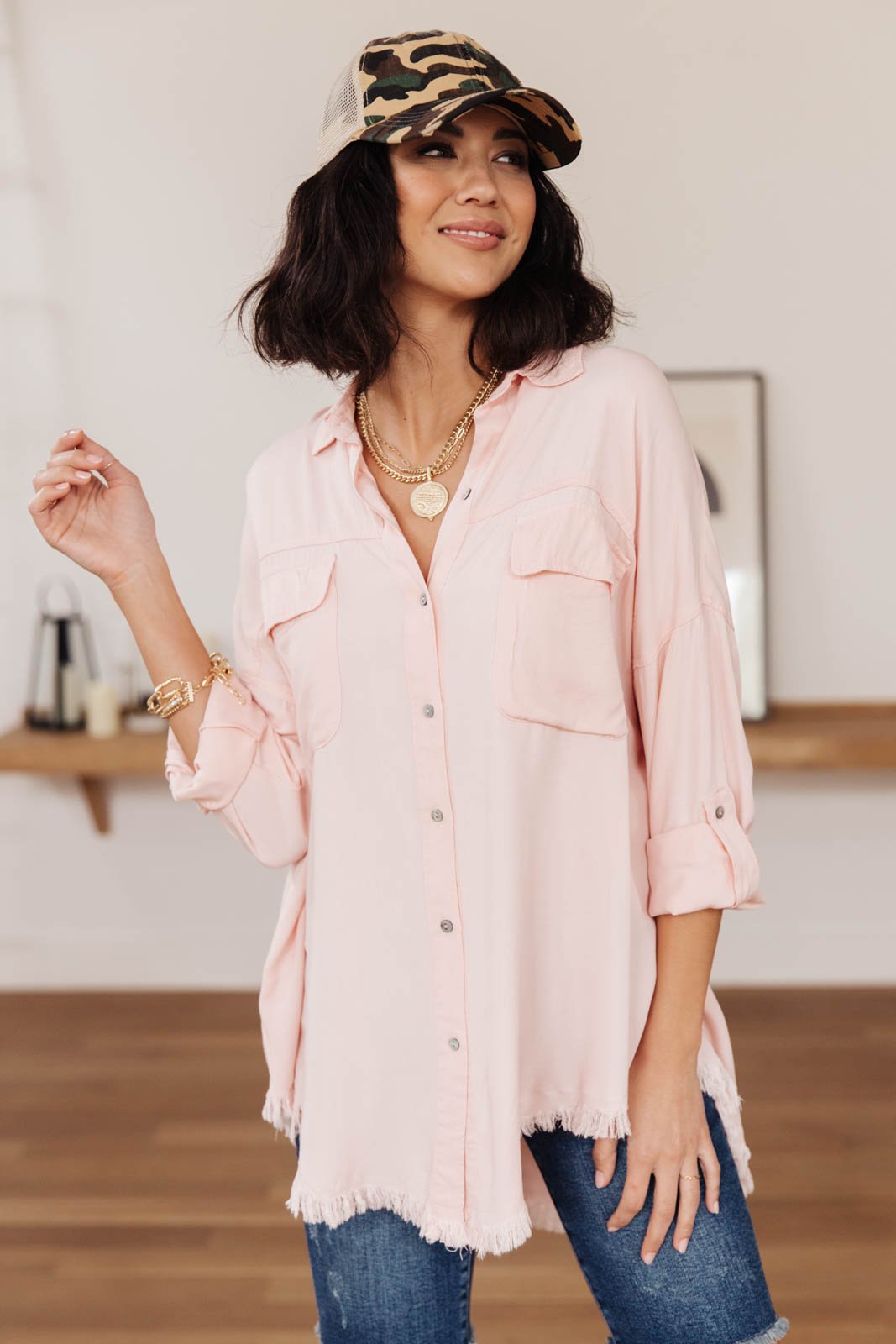 Riverside Button Up in Pink
