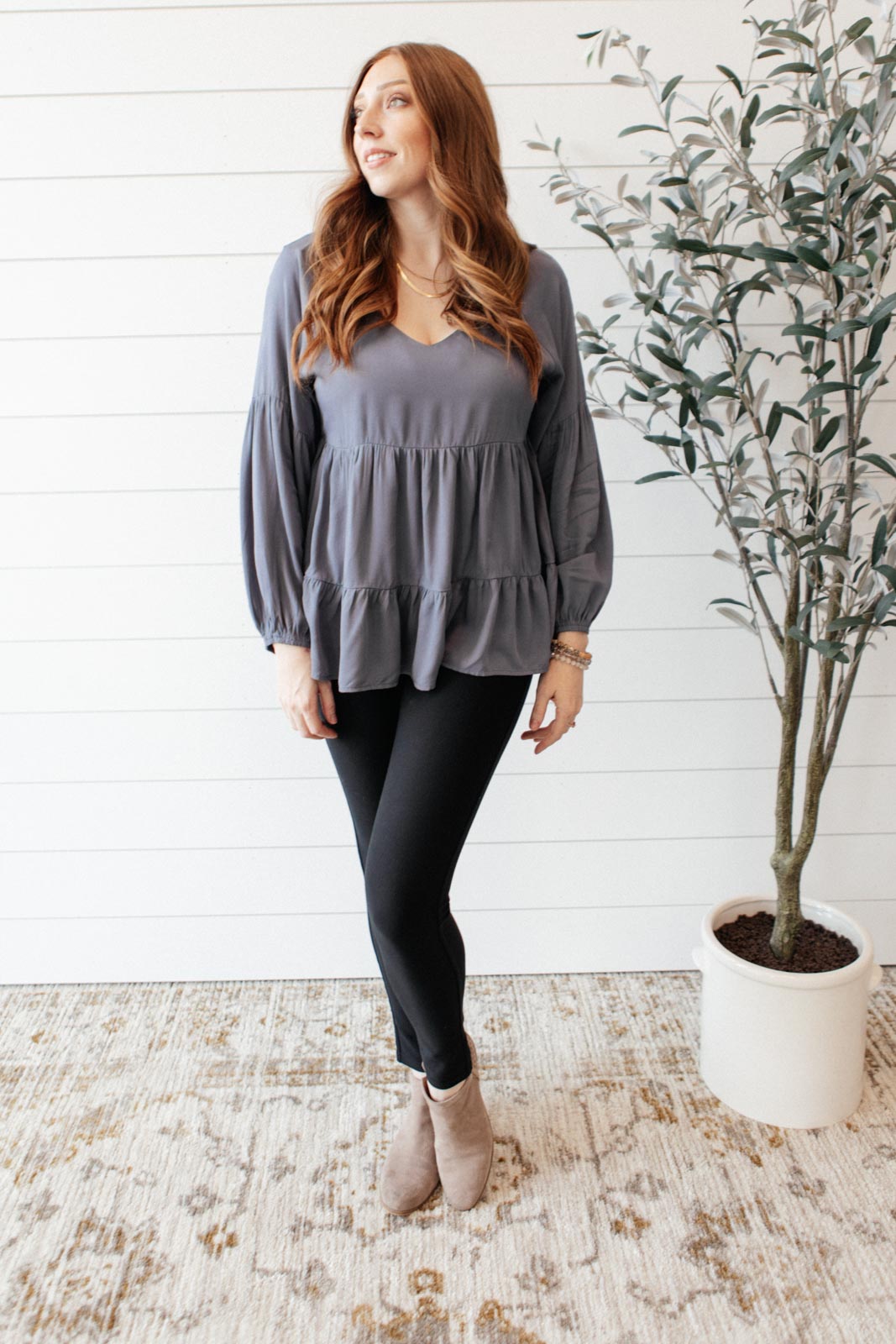 Sassy Swing Top in Charcoal