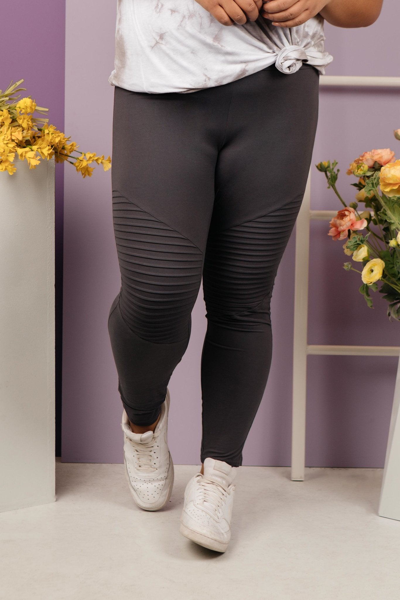 Soft As Butter Moto Leggings in Charcoal