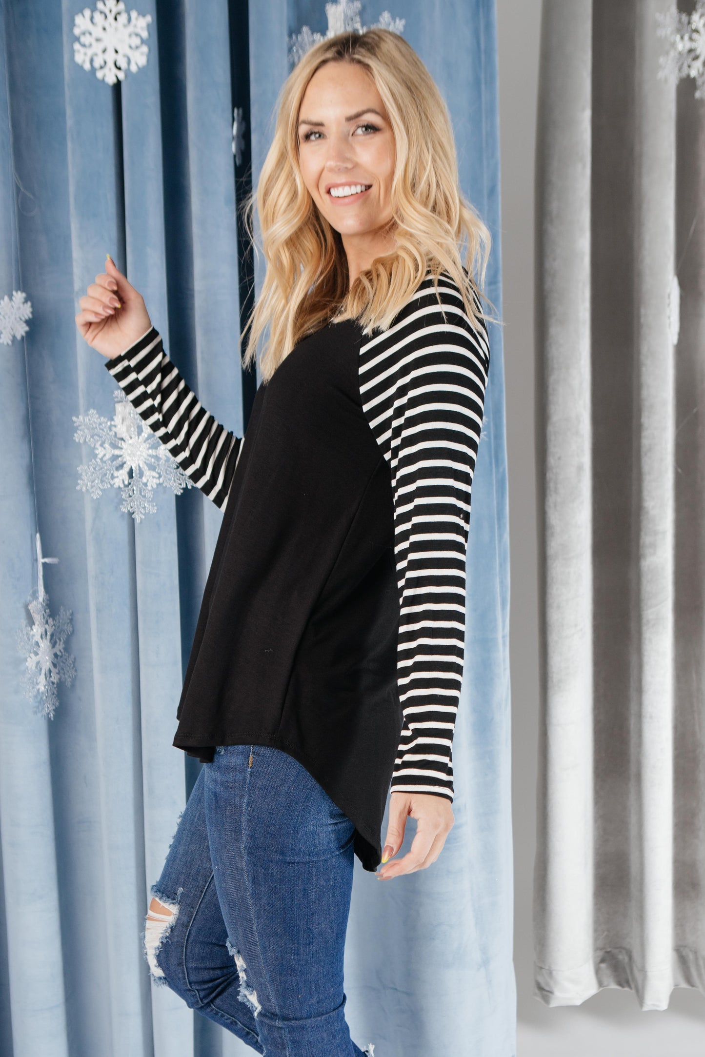 The Striped Sleeves Top