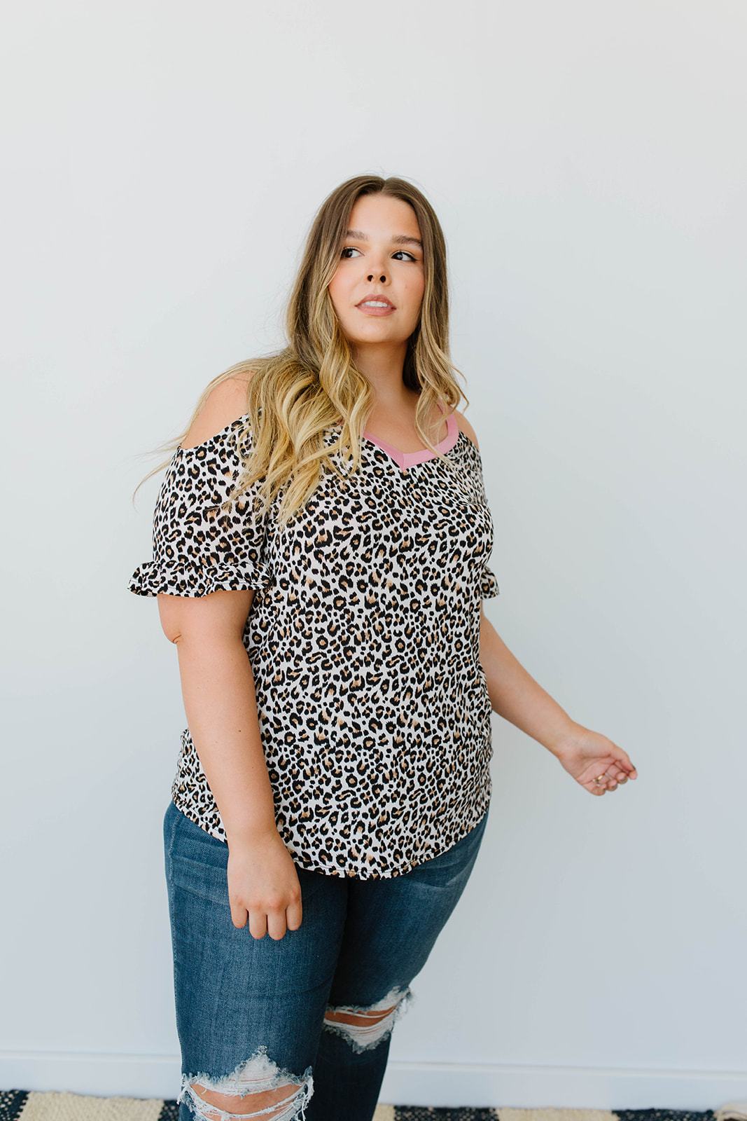 Kitty Cat Cold Shoulder Top