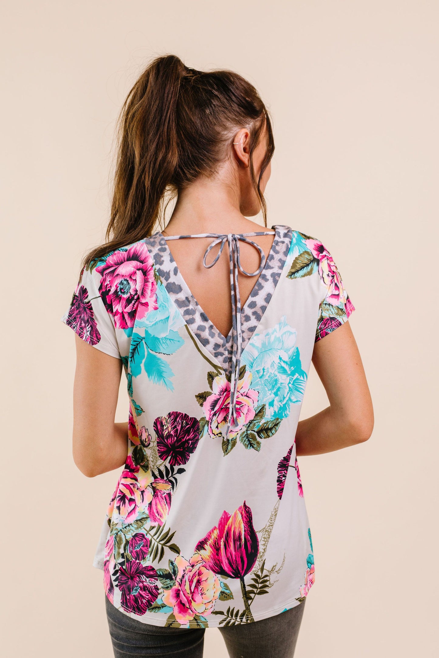 Unexpected Flowers V-Neck Top